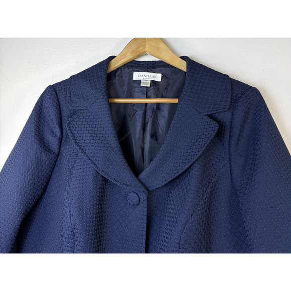 Women's Blazer career business jacket textured elegant 3/4 sleeve 14 W Large - Picture 3 of 11